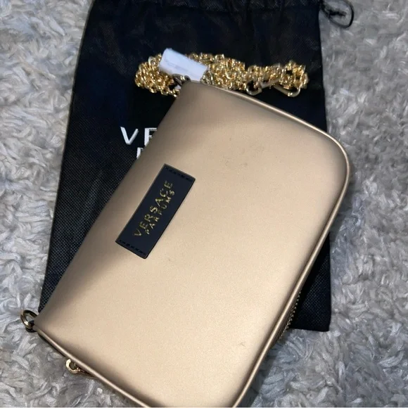 NWOT Versace Fragrance Gold Clutch Shoulder Crossbody Handbag - Picture 11 of 11